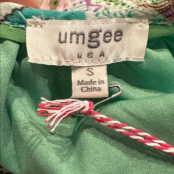 UMGEE Boho Mixed Print Patchwork 3/4 sleeve Dress, Pink, Green, Lavender Small - Picture 10 of 10